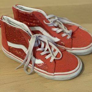 Kids Glitter Vans Hi - Size 13